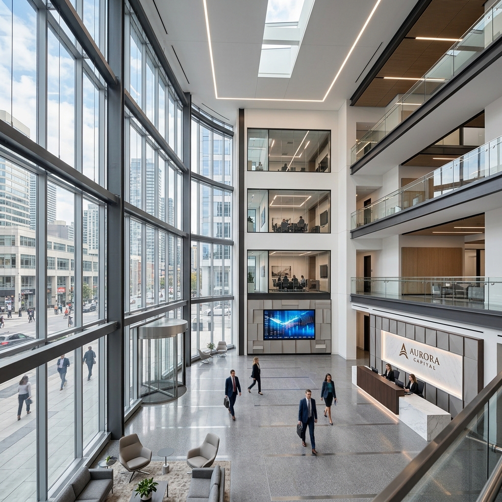 Modern commercial glass architecture showing high-end growth environment